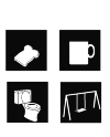 4 icons with black background
